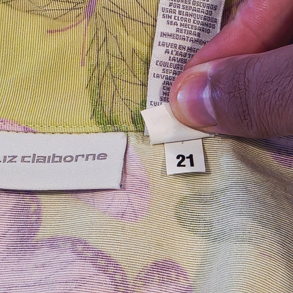 Liz Claiborne Butterfly Print Denim Trucker Jacket WDMU3694 Womens 21 Lime Green - Picture 8 of 10